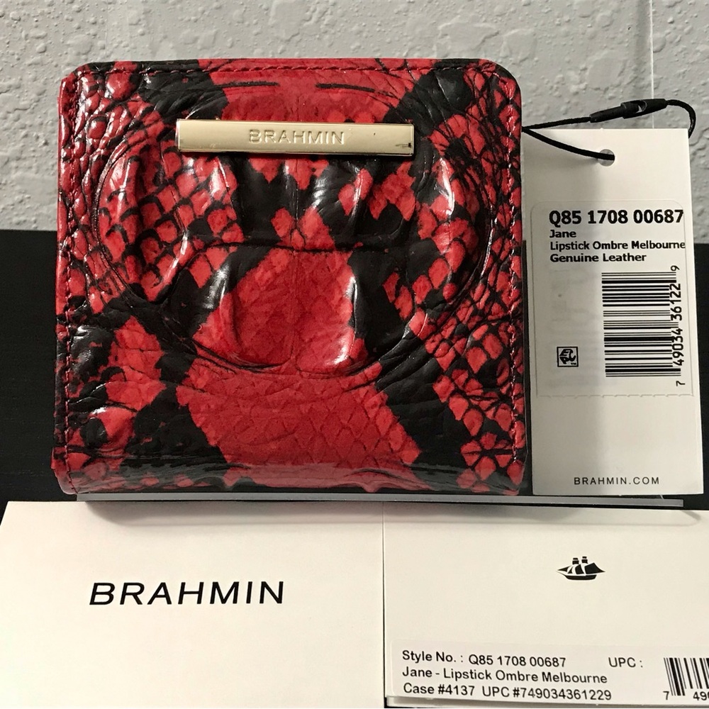 Brahmin Lipstick Ombre Melbourne Red and Black Wallet